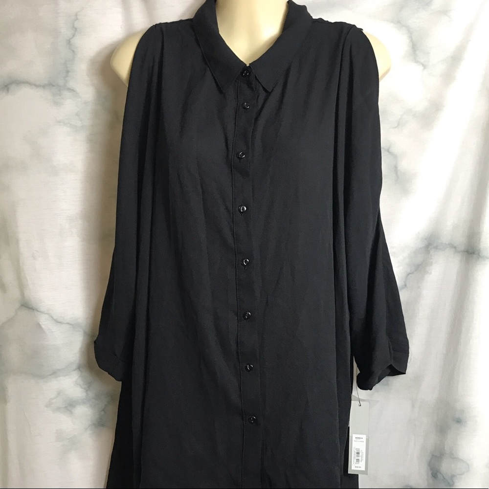 NWT APT. 9 cold shoulder batwing button down top - Picture 1 of 4